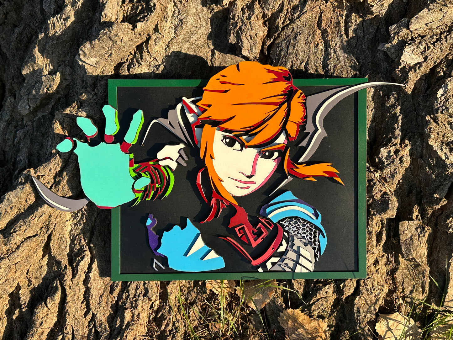 Link Tears of the Kingdom 3D Wood Portrait - Pop Art