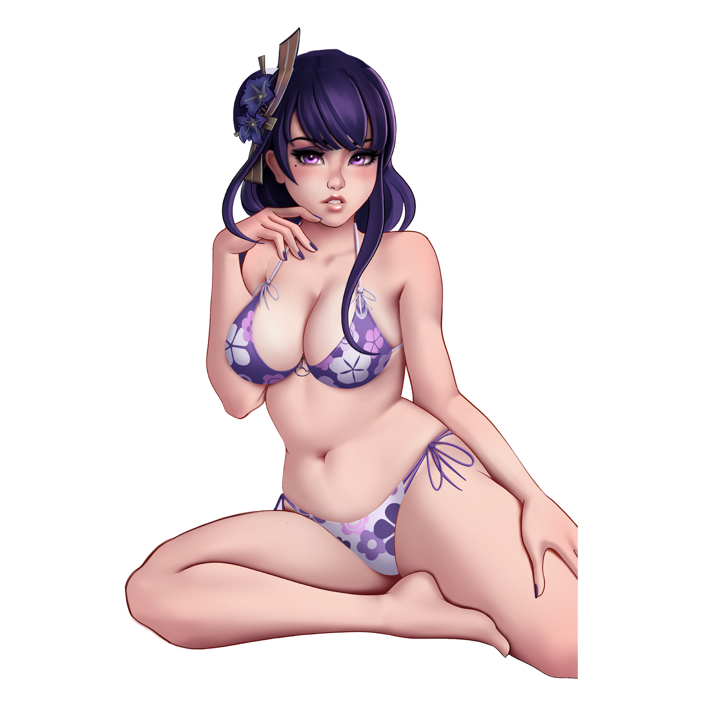 Raiden Shogun Swimsuit Sticker (Floral)