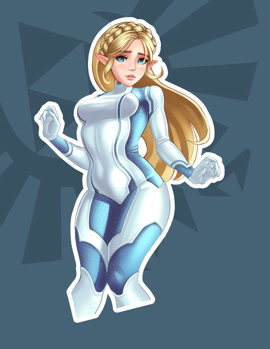 Zero Suit Zelda Sticker (White)