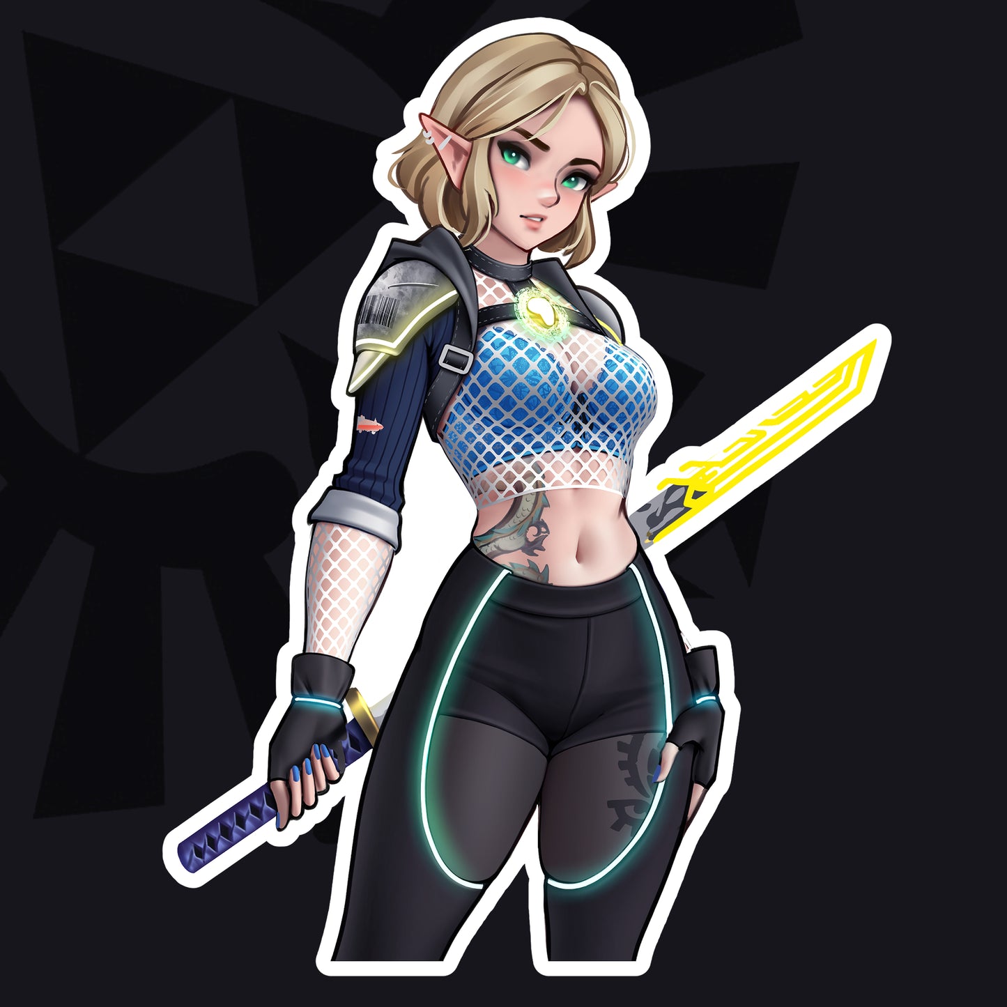 Zelda Cyberpunk Sticker