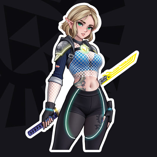 Zelda Cyberpunk Sticker