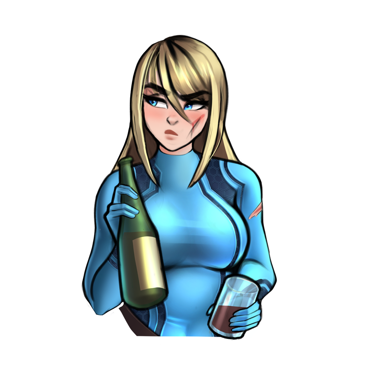 Samus Off Duty Bust Sticker