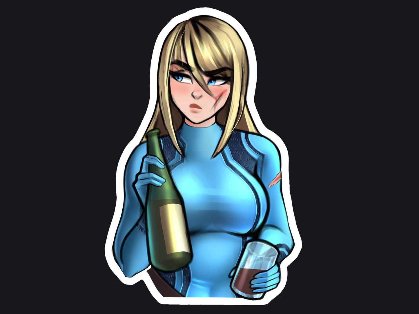 Samus Off Duty Bust Sticker