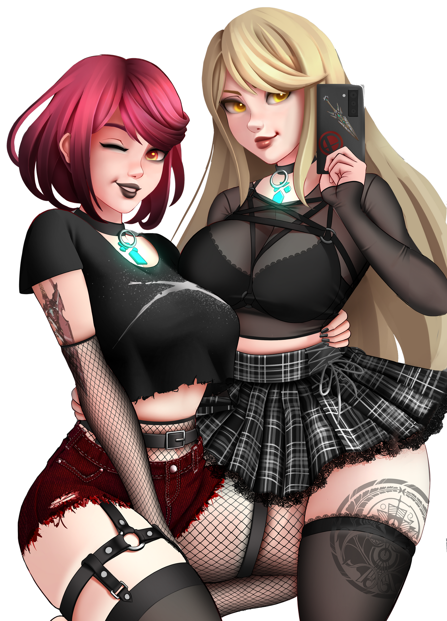 Goth Pyra and Mythra Sticker