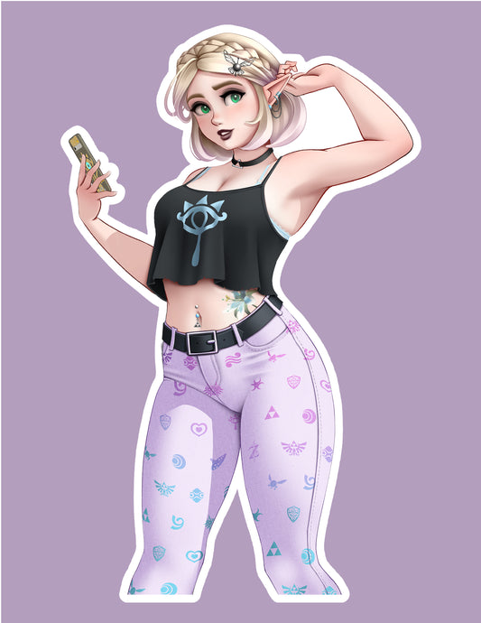 Pastel Goth Zelda Sticker (No Jacket)