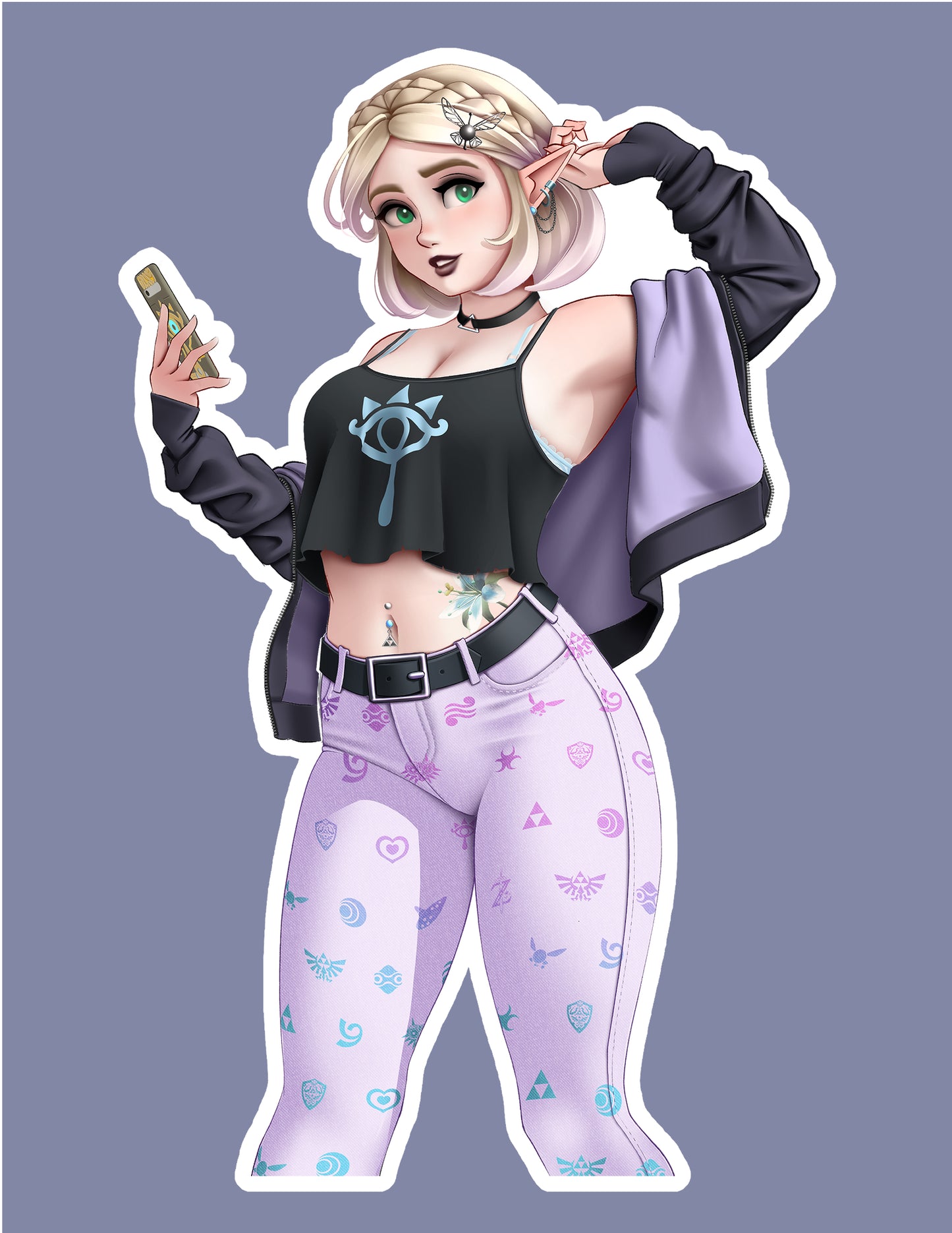 Pastel Goth Zelda Sticker (Jacket)