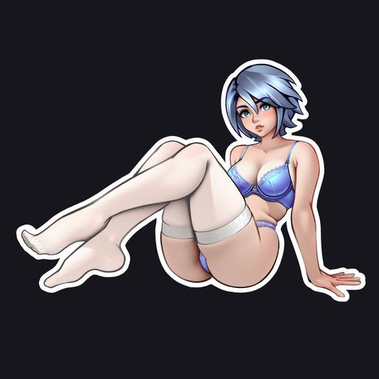 Aqua Pinup Sticker