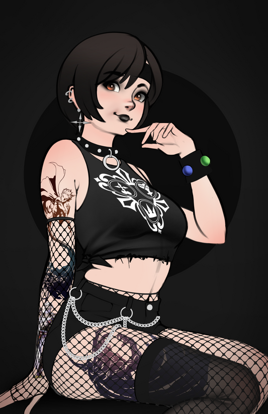 Yuffie Goth Girl Print