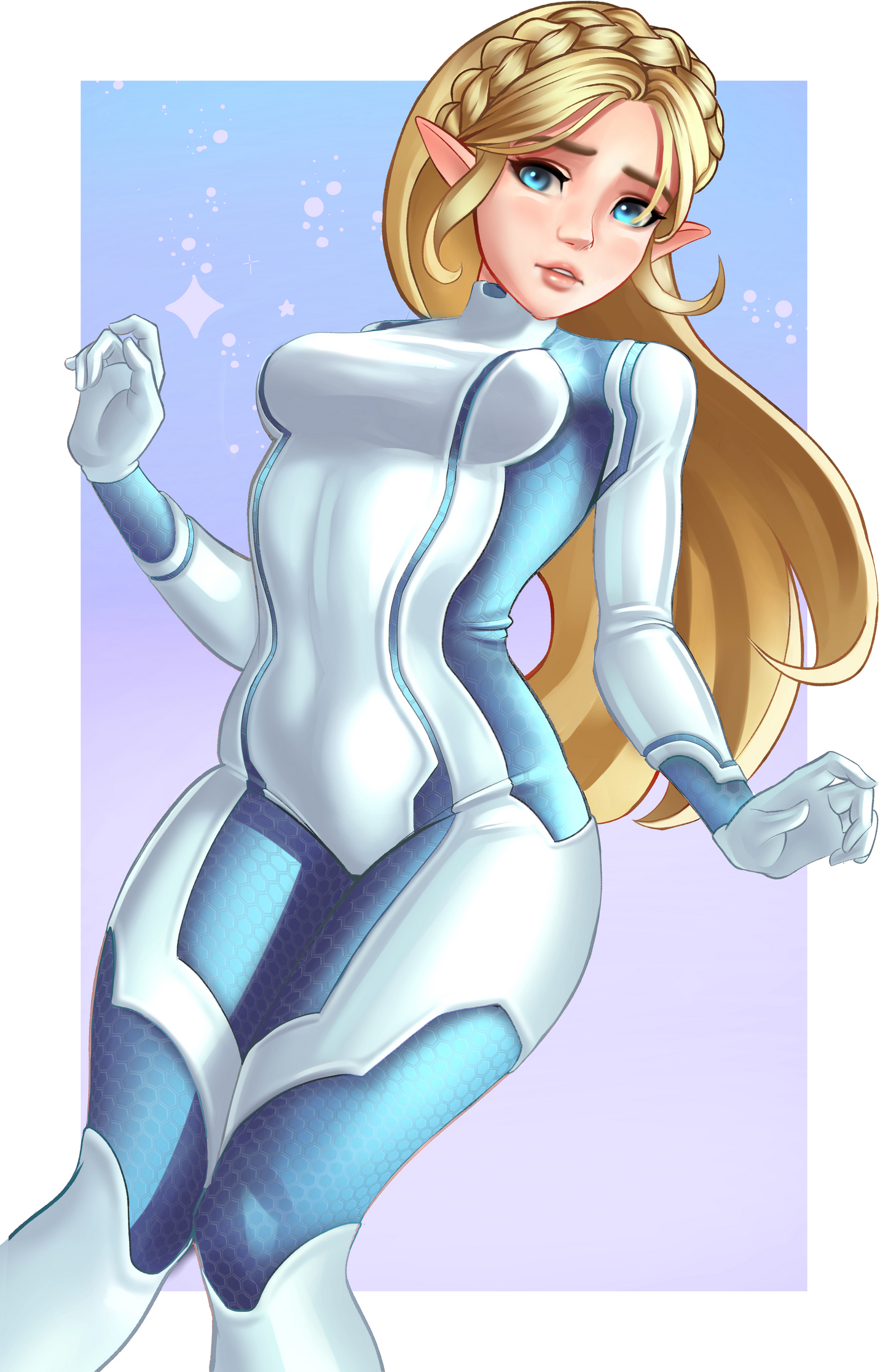 Zero Suit Zelda Print (White)