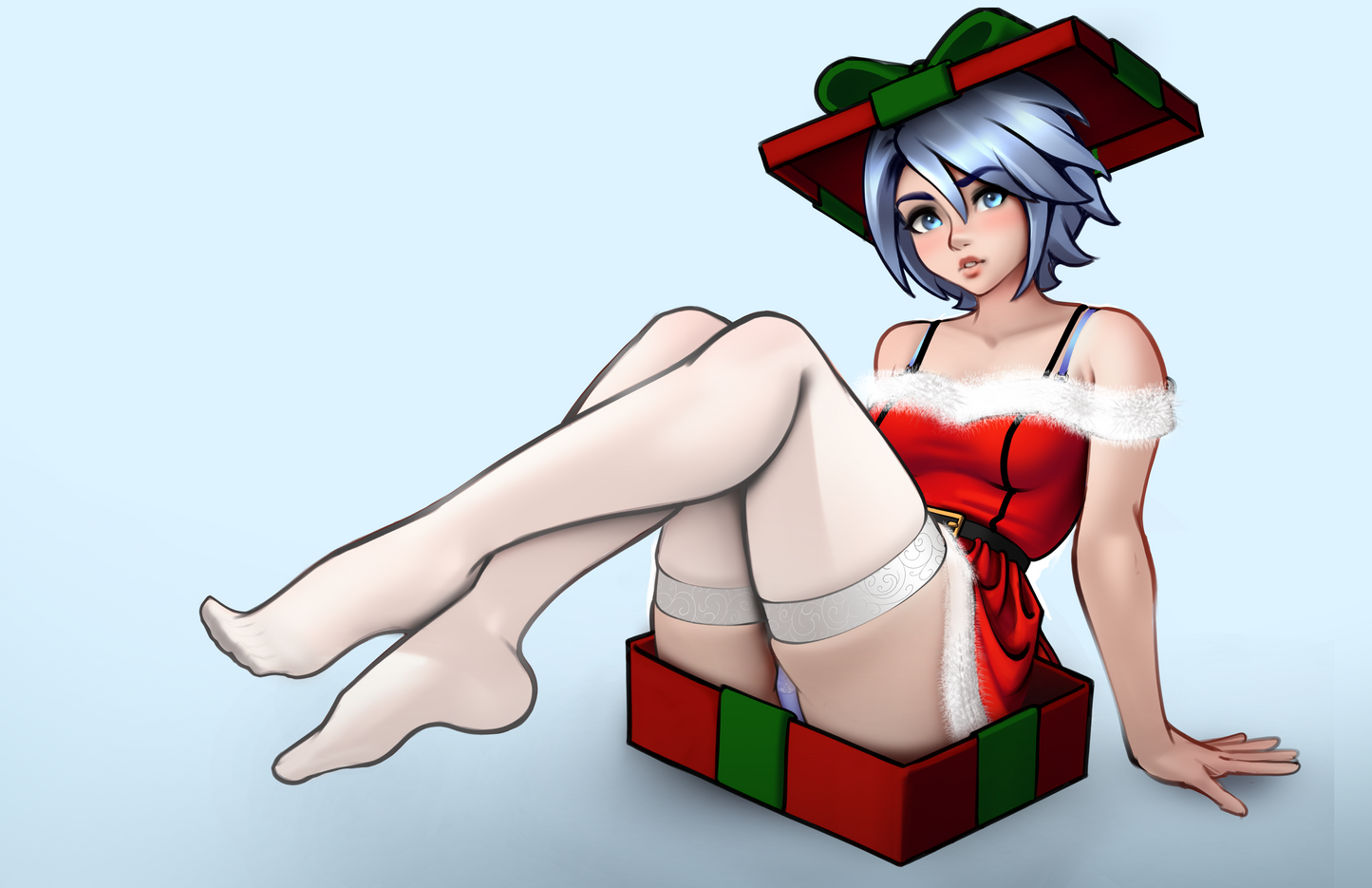 Aqua Christmas Gift Print