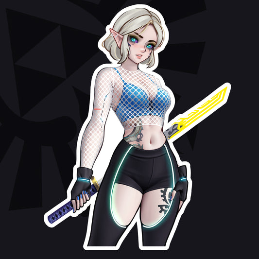 Zelda Cyberpunk Sticker (Augmented)