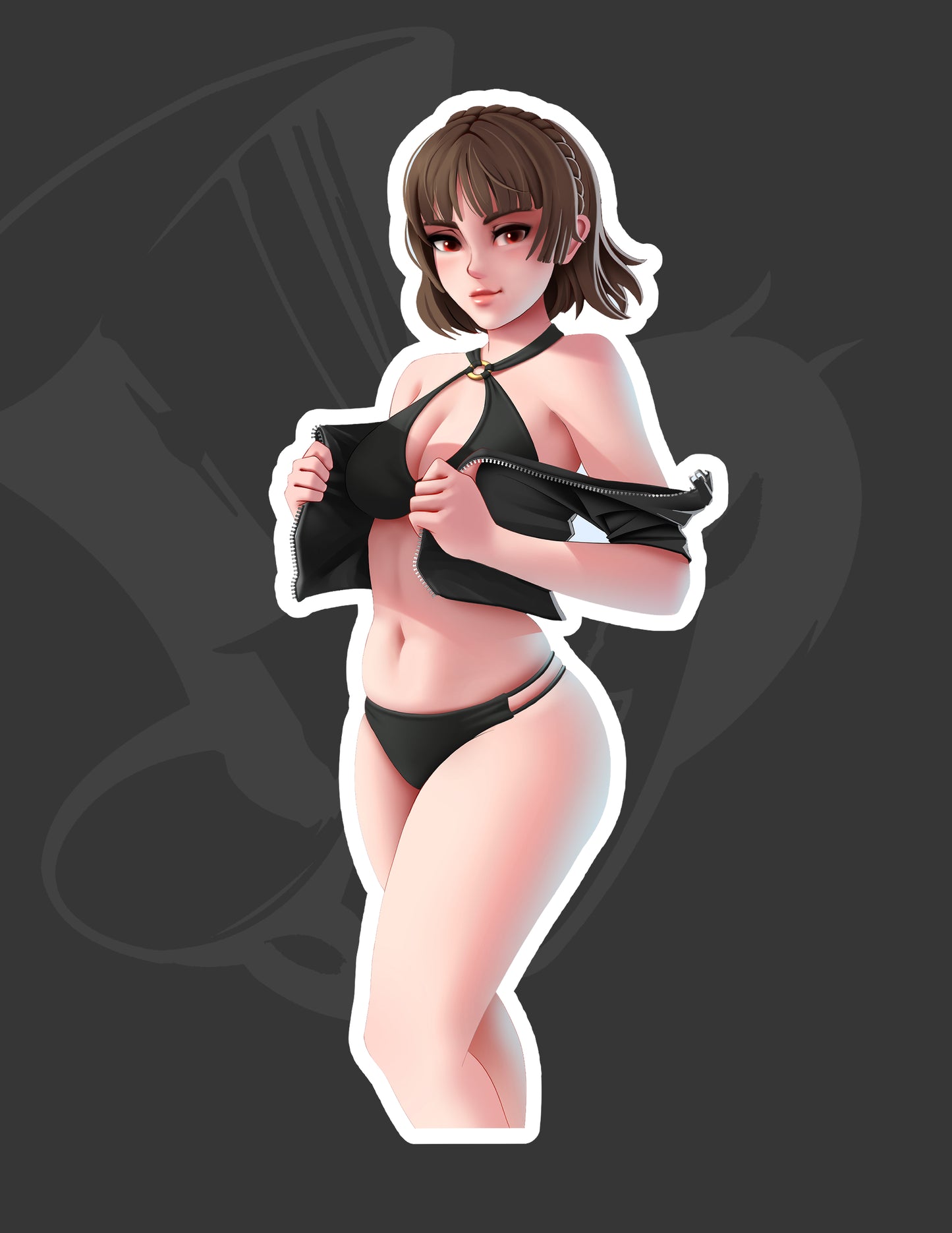 Makoto Swimsuit Sticker (Black)