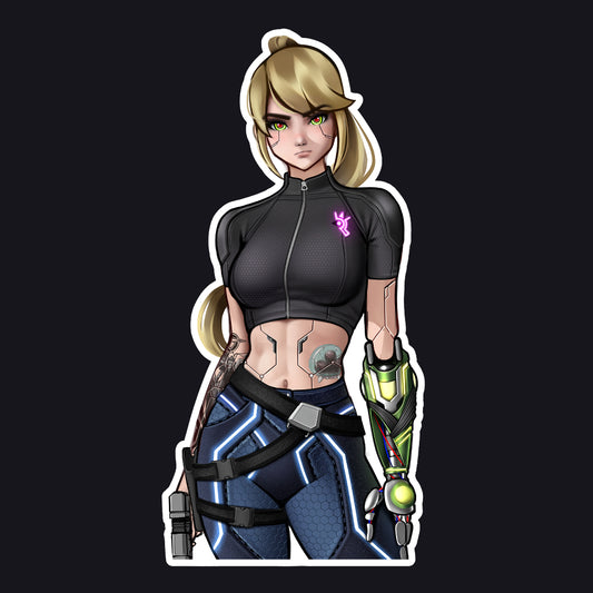 Samus Cyberpunk Sticker - Jacketless