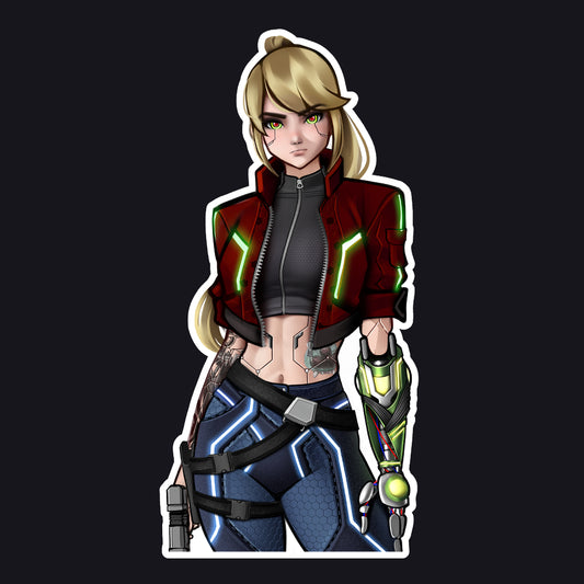 Samus Cyberpunk Sticker