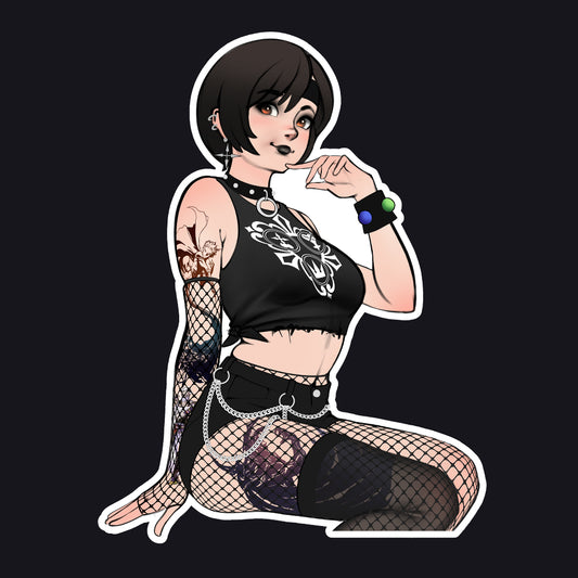 Yuffie Goth Girl Sticker