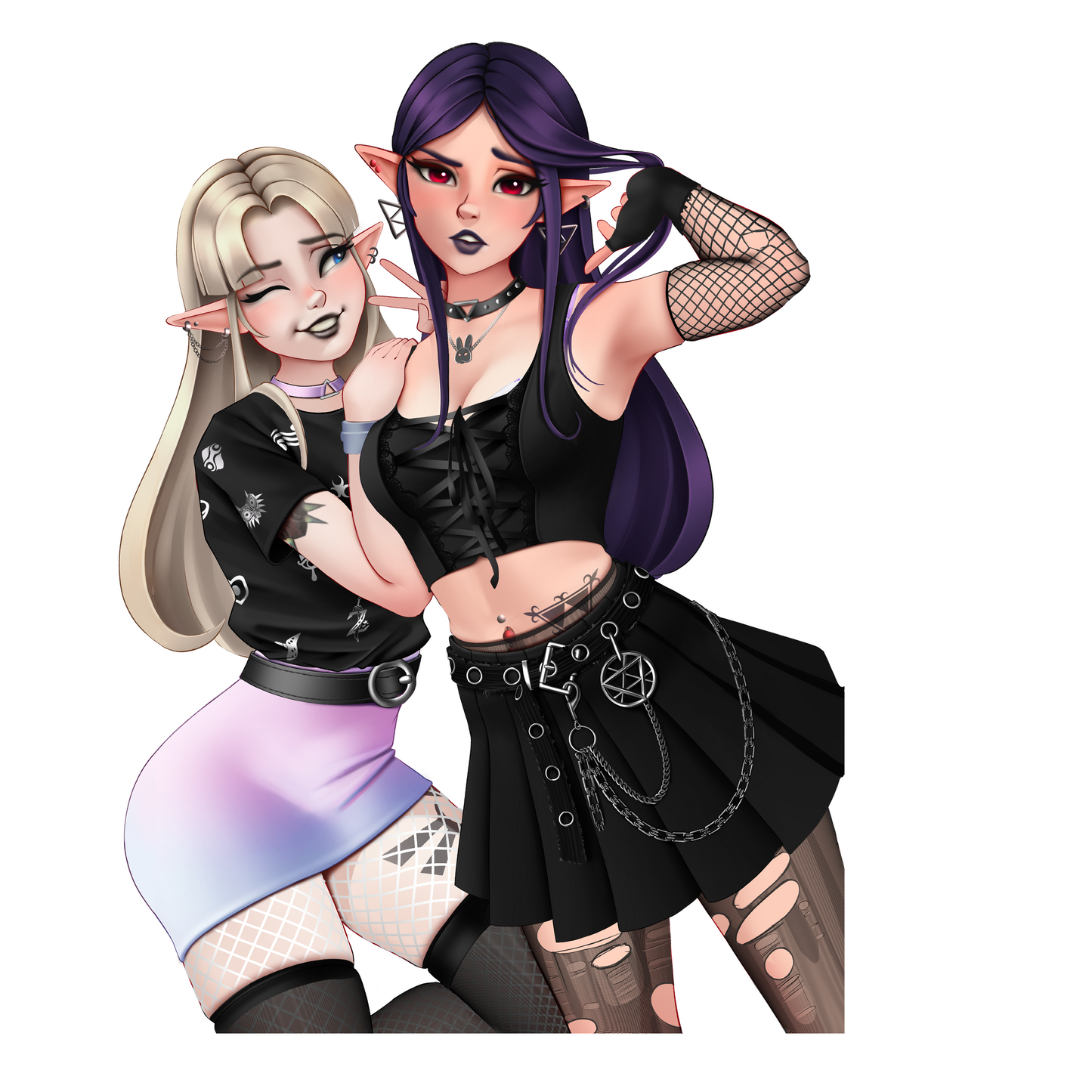 Zelda and Hilda Goth Girls Sticker